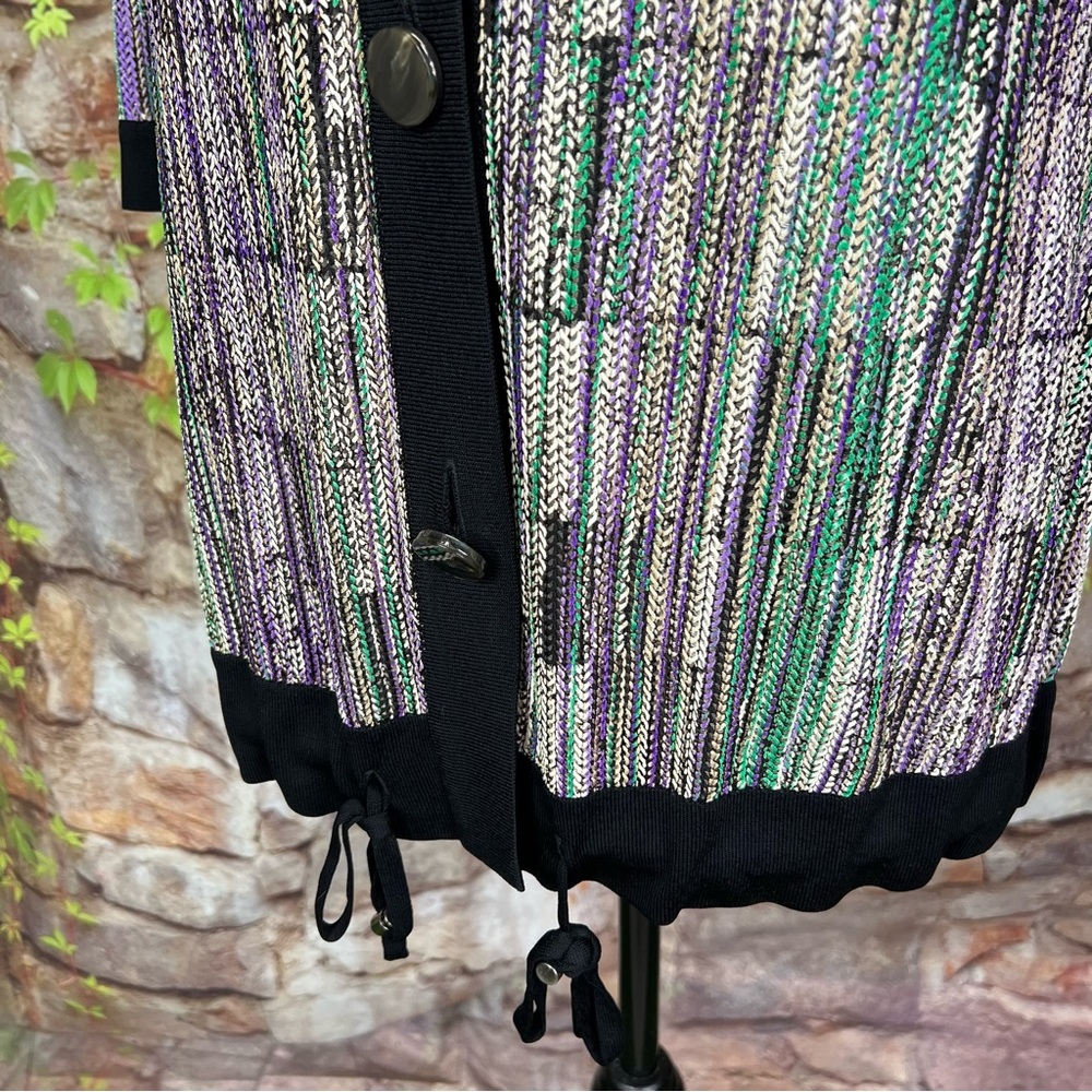 Misook Luxury Multicolor Button-Front Cardigan, S - image 5